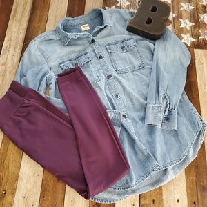 Old Navy double pocket chambray button up